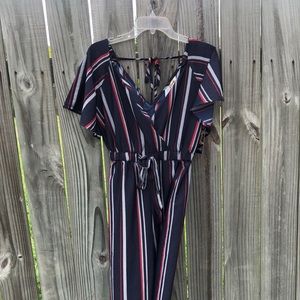 Navy blue long jumpsuit